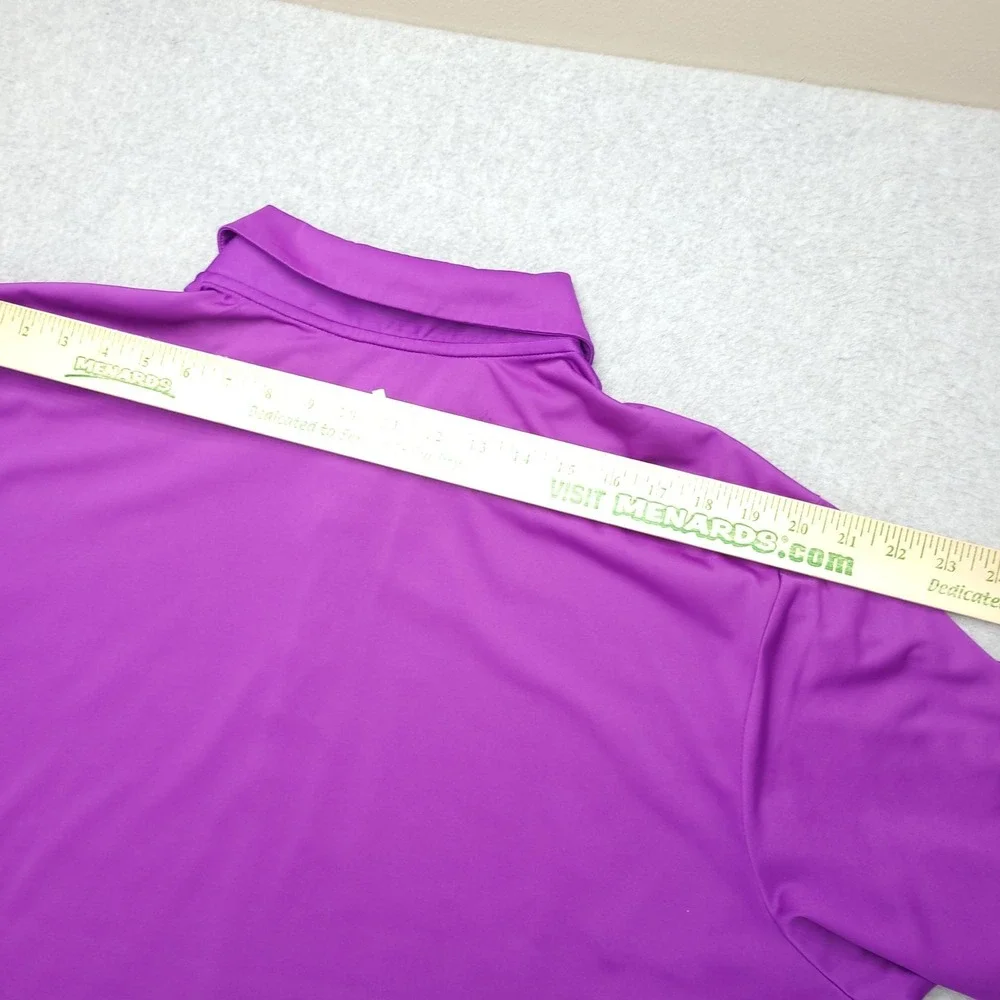 Adidas‎ Adizero Polo Shirt Mens 2XL Purple Stripe Golf Performance Stretch Top